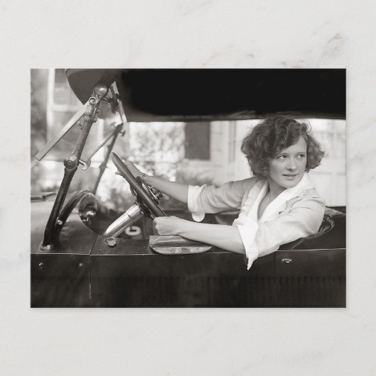 運転中の女優、1921年 ポストカード (正面)