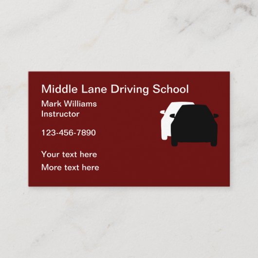 運転中の学校用シンプル名刺 名刺 (正面)