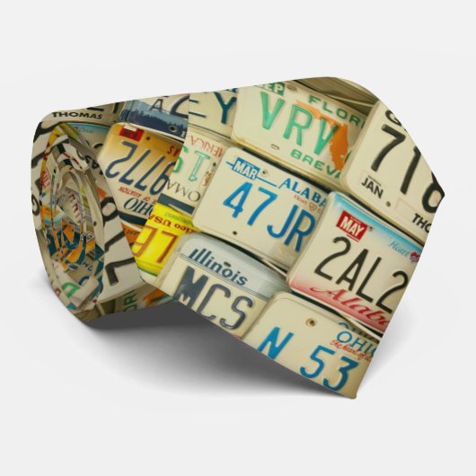 運転免許証のプレートのデザインの人のタイ ネクタイ (ロール)