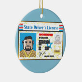 運転免許証の人写真付き身分証明書のベクトル セラミックオーナメント (右)