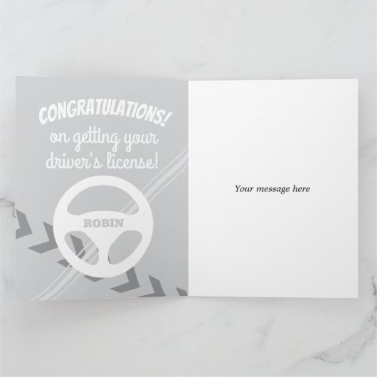 運転免許証の取得おめでとうございます カード (内部)