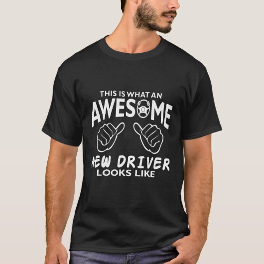 運転免許証合格ドライビングスクール学習者Au Tシャツ (正面)