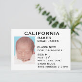 「運転免許証」のベビー告知 案内状 (スタンド正面)