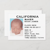 「運転免許証」のベビー告知 案内状 (正面/裏面)