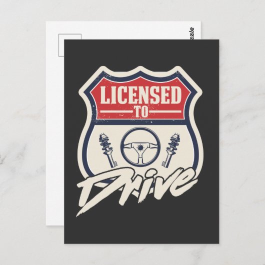 運転免許試験が新しい運転免許試験に合格 ポストカード (正面/裏面)