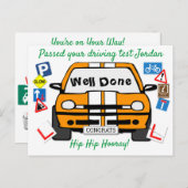 運転免許試験に合格おめでとう！ ポストカード (正面/裏面)