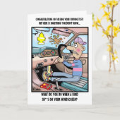 運転免許試験に合格するためのおもしろいのお祝いカード カード (黄色い花)