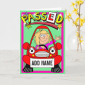運転免許試験に合格 - 名前がナンバープレートに追加 カード (黄色い花)