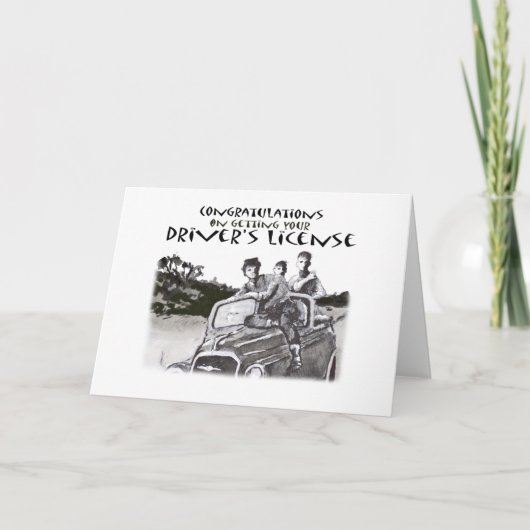 運転免許試験の合格、お祝い カード (正面)