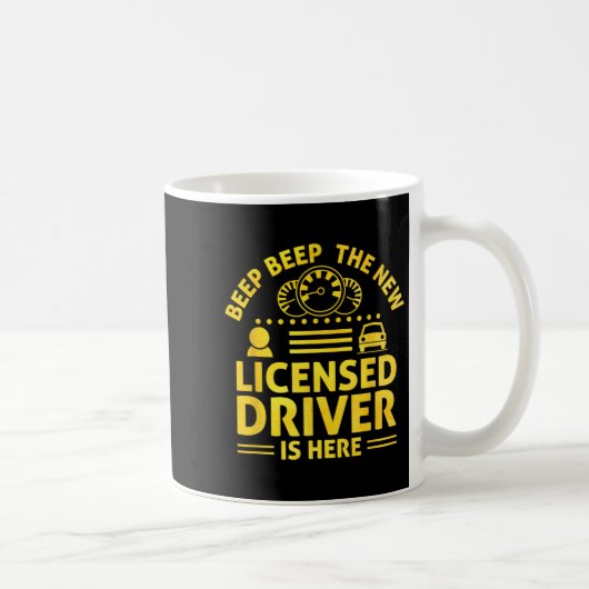 運転免許 ペダル 新規ドライバー 許可証 ドライビングスクール コーヒーマグカップ (右)