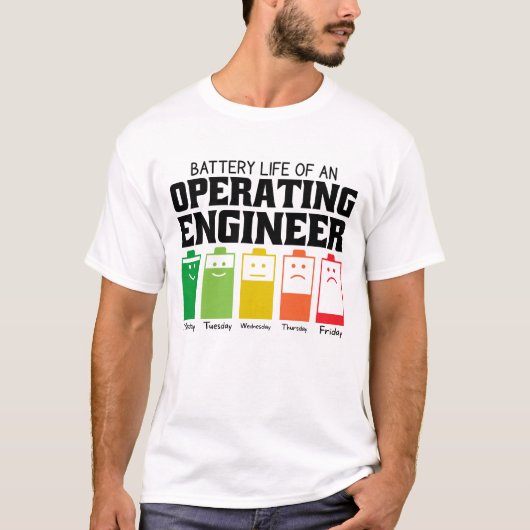 運転士の電池寿命 Tシャツ (正面)