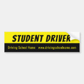 運転学校警告バンパーステッカー（URL付き） バンパーステッカー (正面)
