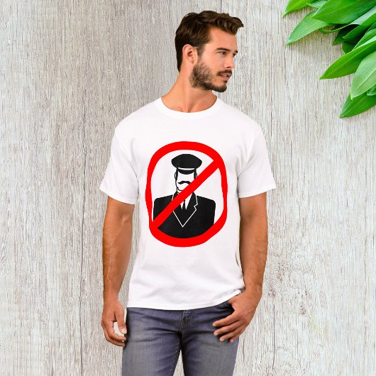 運転手お断りマーク 楽しい注意書き Tシャツ