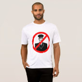 運転手お断りマーク 楽しい警告 Tシャツ (正面フル)