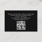 運転手タクシー運転手プロフェッショナルブラックQRコード 名刺 (裏面)