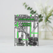 運転技術者クレーン運転士用ショベルヴィンテージ ポストカード (スタンド正面)