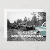 運転技術者ブルドーザー58ポンティアック車写真 ポストカード (正面/裏面)