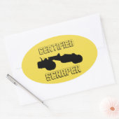 運転技術者認定スクレーパーハンドステッカー 楕円形シール (封筒)