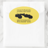 運転技術者認定スクレーパーハンドステッカー 楕円形シール (バッグ)