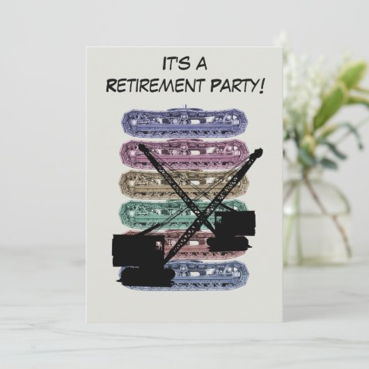 運転技術者退職パーティークレーン運転員 招待状 (スタンド正面)