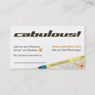 運転者のためのCabulousの名刺 名刺