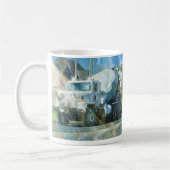 運転者のセメントのトラックデザイナーコーヒー・マグ コーヒーマグカップ (左)
