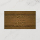 運転者のフェイクな木製に浮彫りになること 名刺 (裏面)