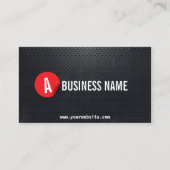 運転者の黒い金属のモダンで赤いラベル 名刺 (正面)