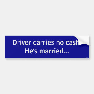 運転者は現金を運びません バンパーステッカー