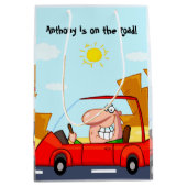 運転試験おめでとうございます ミディアムペーパーバッグ (正面)