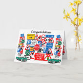 運転試験に合格おめでとうございます！ カード (黄色い花)