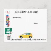 運転試験に合格おめでとうございます！ ポストカード (裏面)