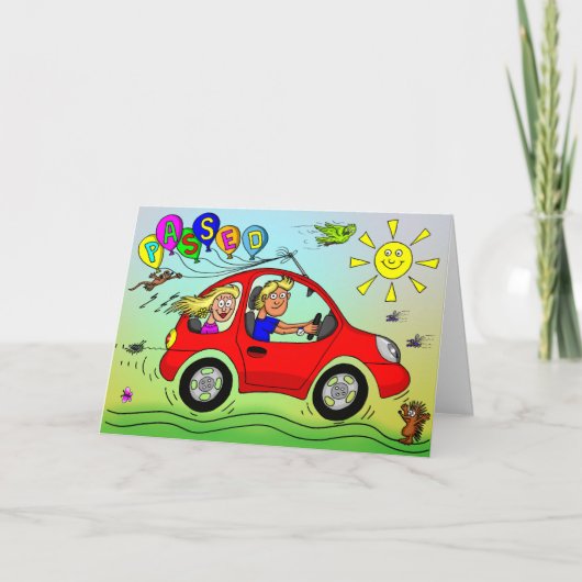 運転試験に合格おめでとう カード (正面)