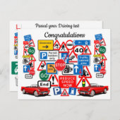 運転試験に合格おめでとう! ポストカード (正面/裏面)