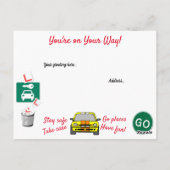 運転試験に合格おめでとう! ポストカード (裏面)