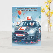 運転試験に合格おめでとう(男性) カード (黄色い花)