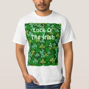 運oアイルランドの緑のシャムロックのカスタムのティー tシャツ