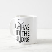 過ぎ越しおもしろマグカップ11オンス。イライジャハス離れ建物 コーヒーマグカップ (正面左)