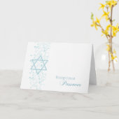 過ぎ越しの恵み、青い花、ダビデの星 カード (黄色い花)