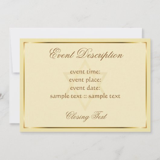 過ぎ越しの祝いのお祝いの招待状カード 招待状 (裏面)