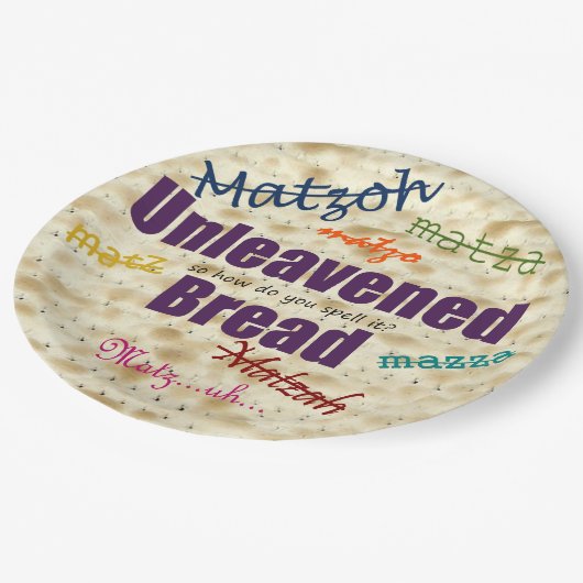 過ぎ越しの祝いのためのMatzahの紙皿をいかに綴るか ペーパープレート (アングル)