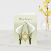 過ぎ越しの祝いのオランダカイウユリカード カード (黄色い花)