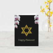 過ぎ越しの祝いのピンクの蘭カード カード (黄色い花)