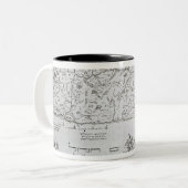 過ぎ越しの祝いのHaggadahからのパレスチナの地図、 ツートーンマグカップ (正面左)