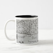 過ぎ越しの祝いのHaggadahからのパレスチナの地図、 ツートーンマグカップ (左)