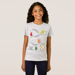 過ぎ越しの「アフィコーメンを探す」少女のジャージーTシャツ Tシャツ