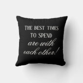 過モダン最高のごす時間引用文ブラックトレンディーシック クッション (裏面)