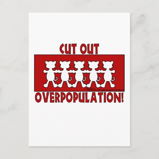 過人口を減らす!ネコ ポストカード (正面)