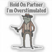 過剰に刺激されたカウボーカエルのカエルのステッキを掴む シール (正面)