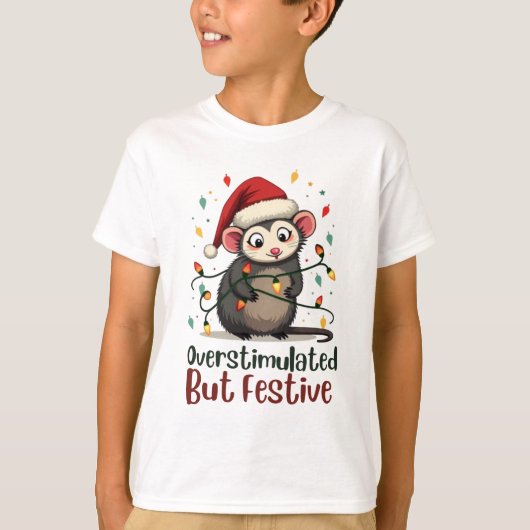 過剰刺激だけどお祭り気分 - 楽しいクリスマス Tシャツ (正面)